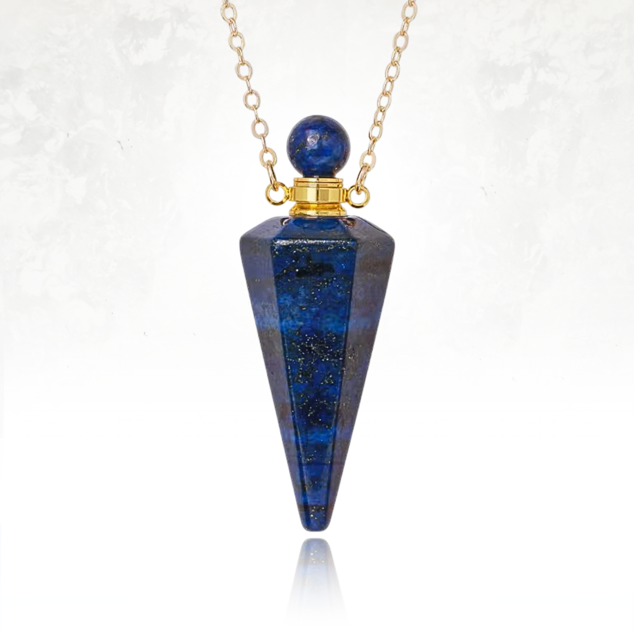 Collier unique en pierre précieuse pour parfums et huiles essentielles.