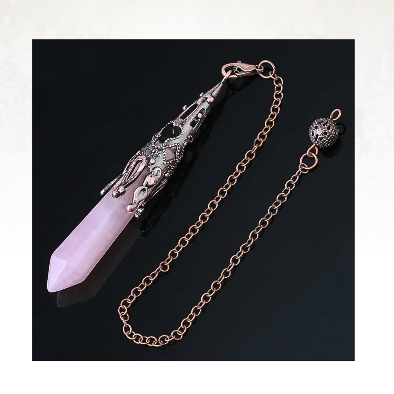 Instrument de magnétisme et de perception extrasensorielle, idéal pour les praticiens en arts divinatoires en quartz rose