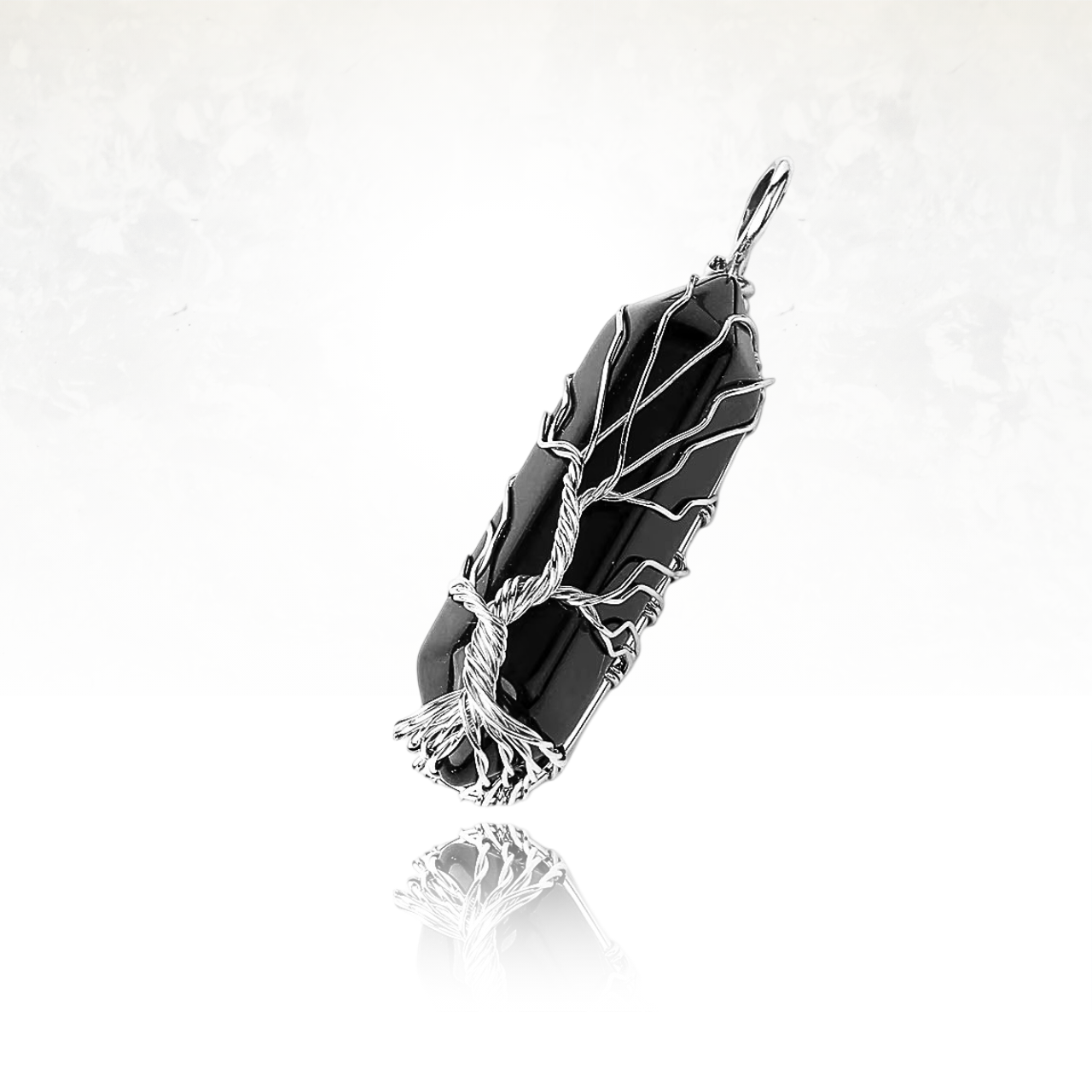 Pendentif élégant en onyx et cuivre, favorisant amour et harmonie.