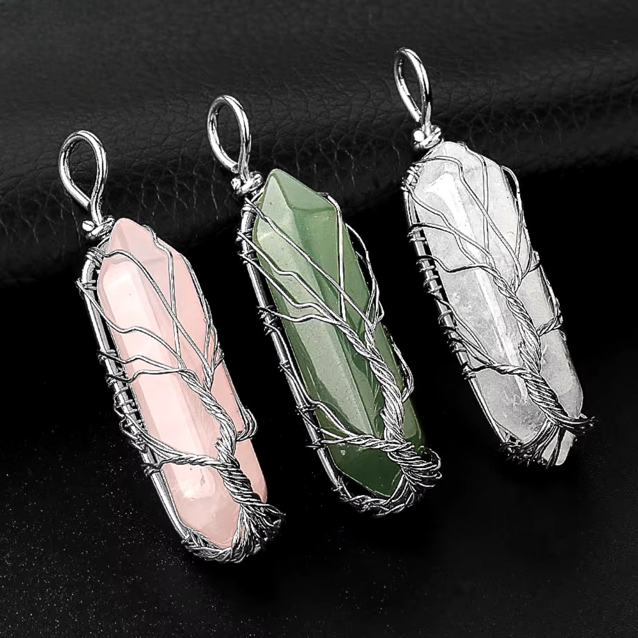 Collier Arbre de Vie en pierre semi-précieuse pour protection et ancrage.