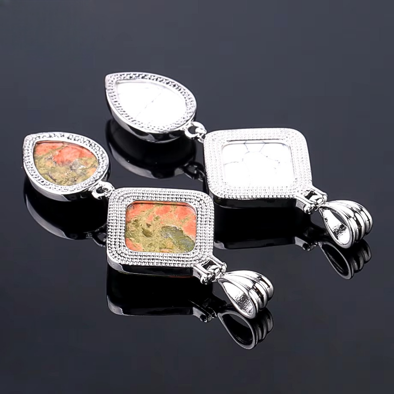 Collier AYAMA Carré et Goutte d'Eau