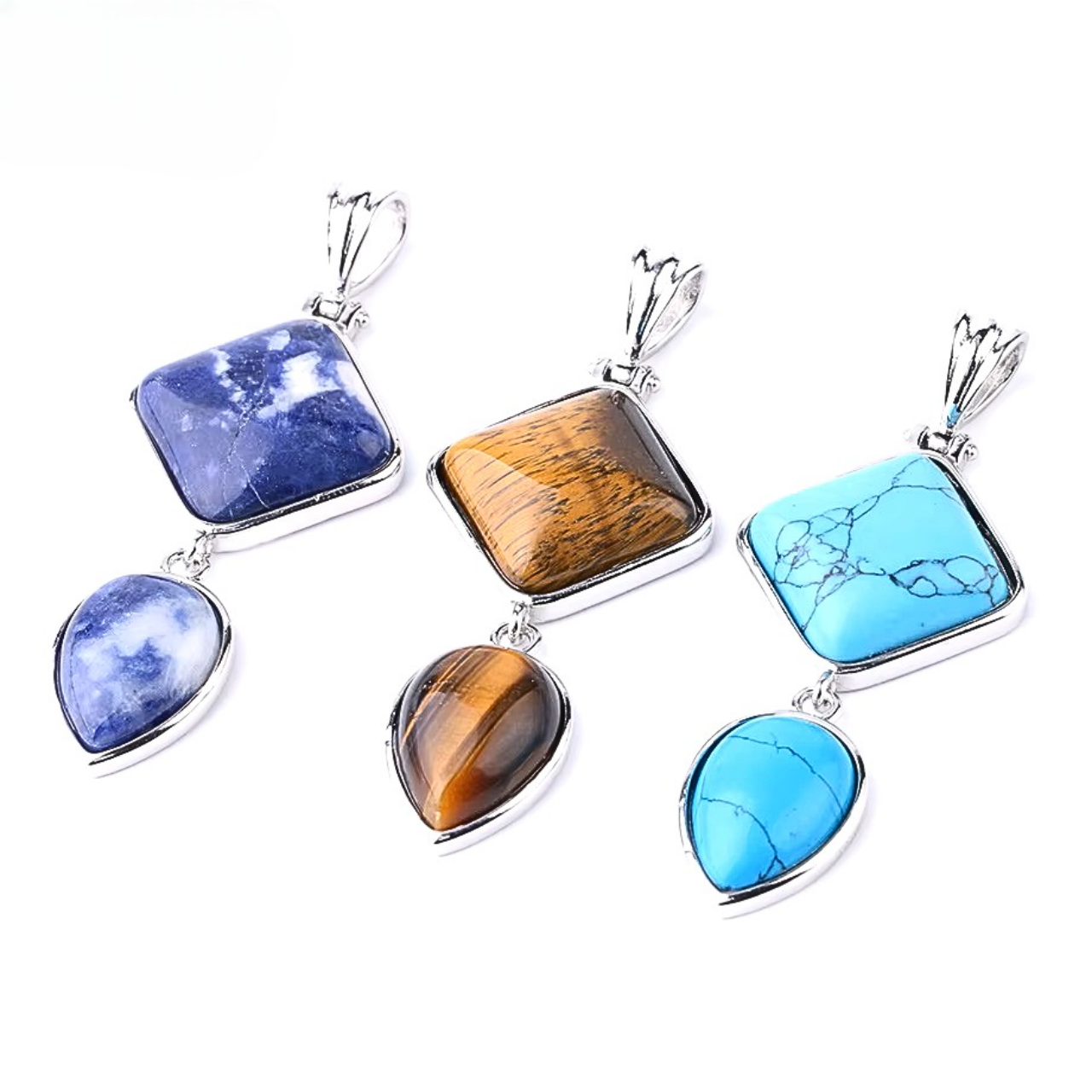Collier AYAMA Carré et Goutte d'Eau
