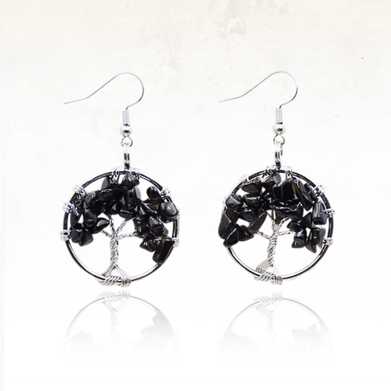 boucle d'oreille en forme d'arbre de vie
