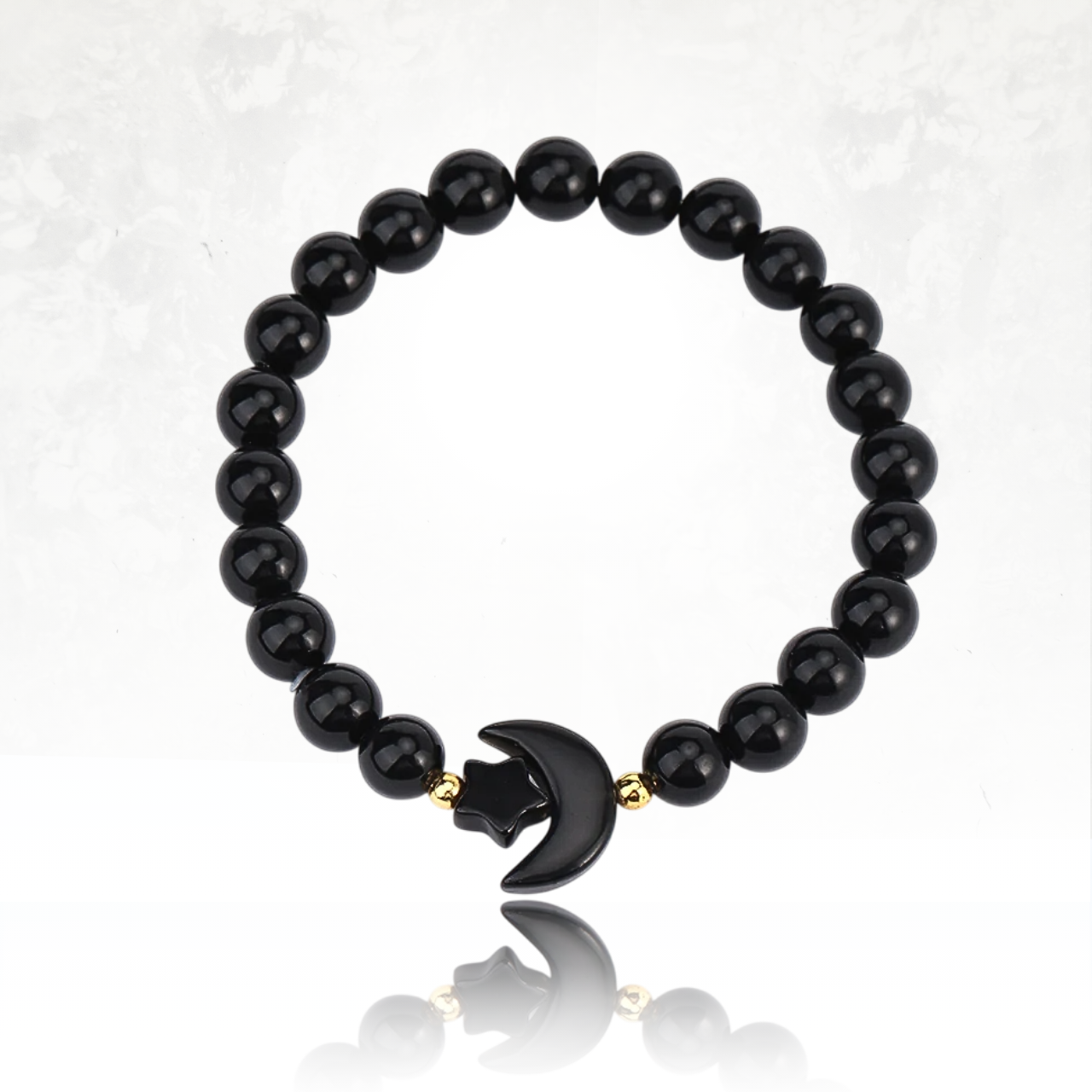 Bracelet fariqué avec de l'obsidienne, une pierre naturelle de protection