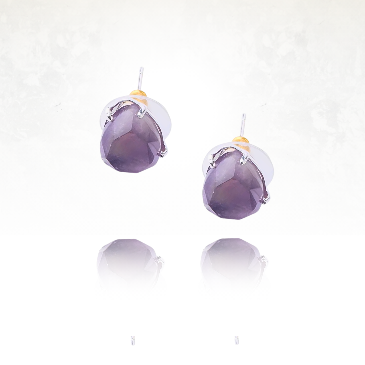 boucles d'oreilles en forme de goutte d'eau Ă facette en pierre naturelle
