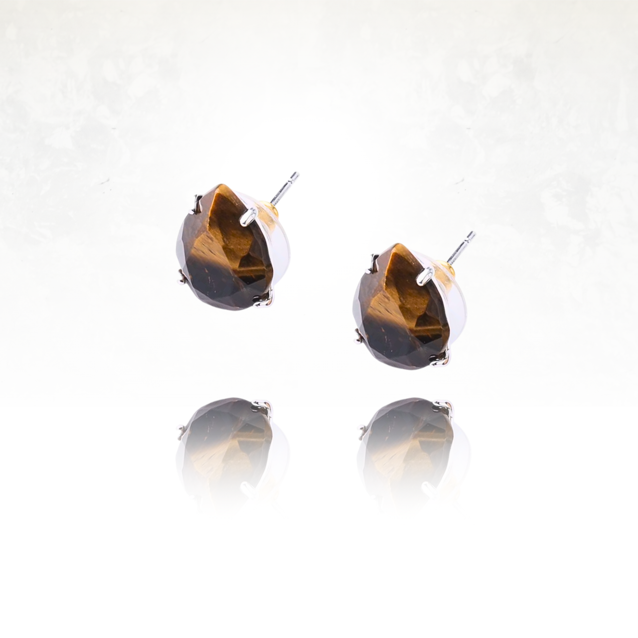 boucles d'oreilles représentant des gouttes d'eau en Oeil de Tigre