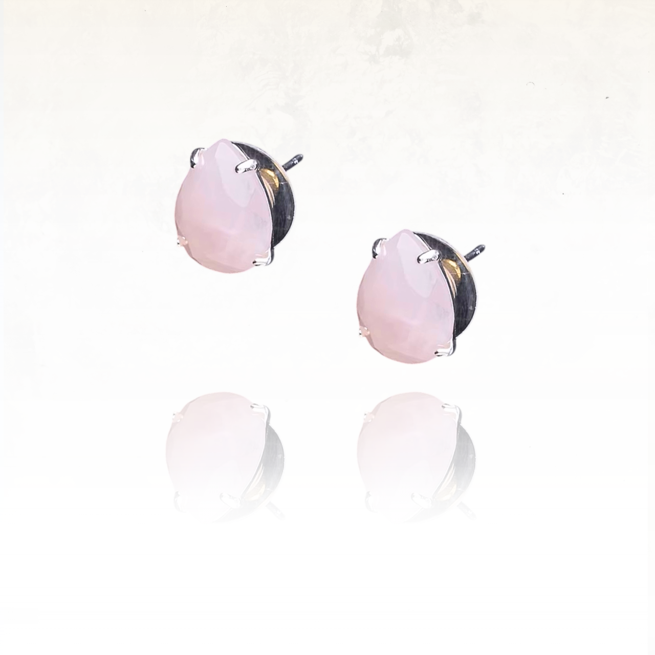 boucles d'argent en pierre naturelle rose
