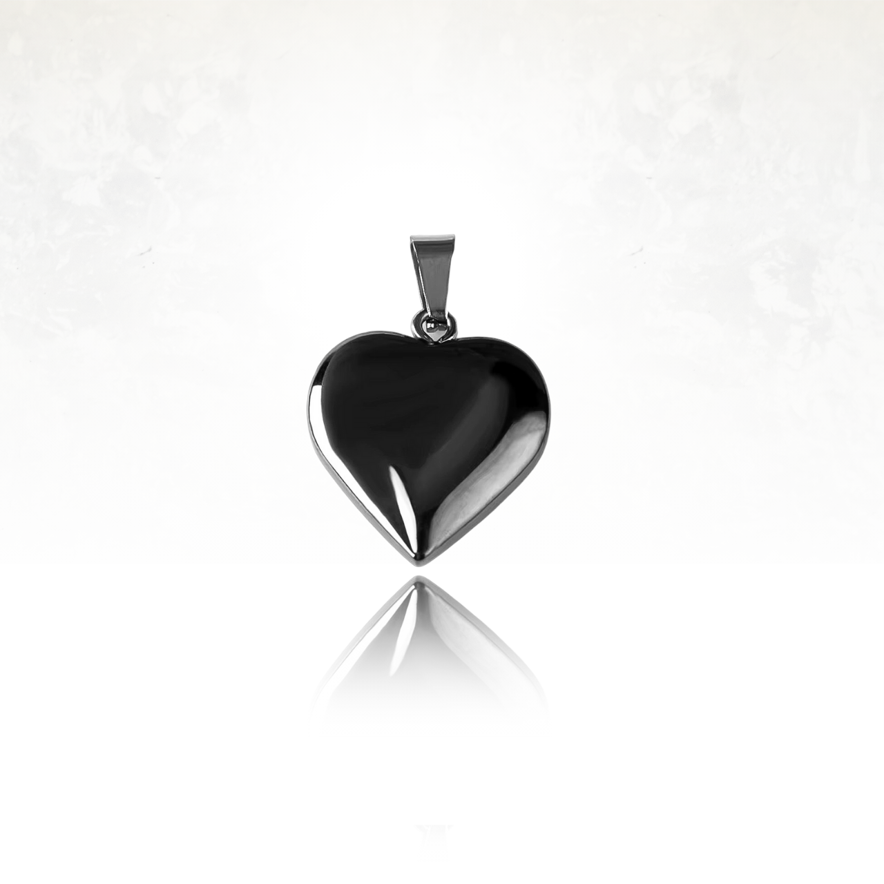 Collier HEART avec pendentif en forme de cœur en pierre naturelle NOIRE