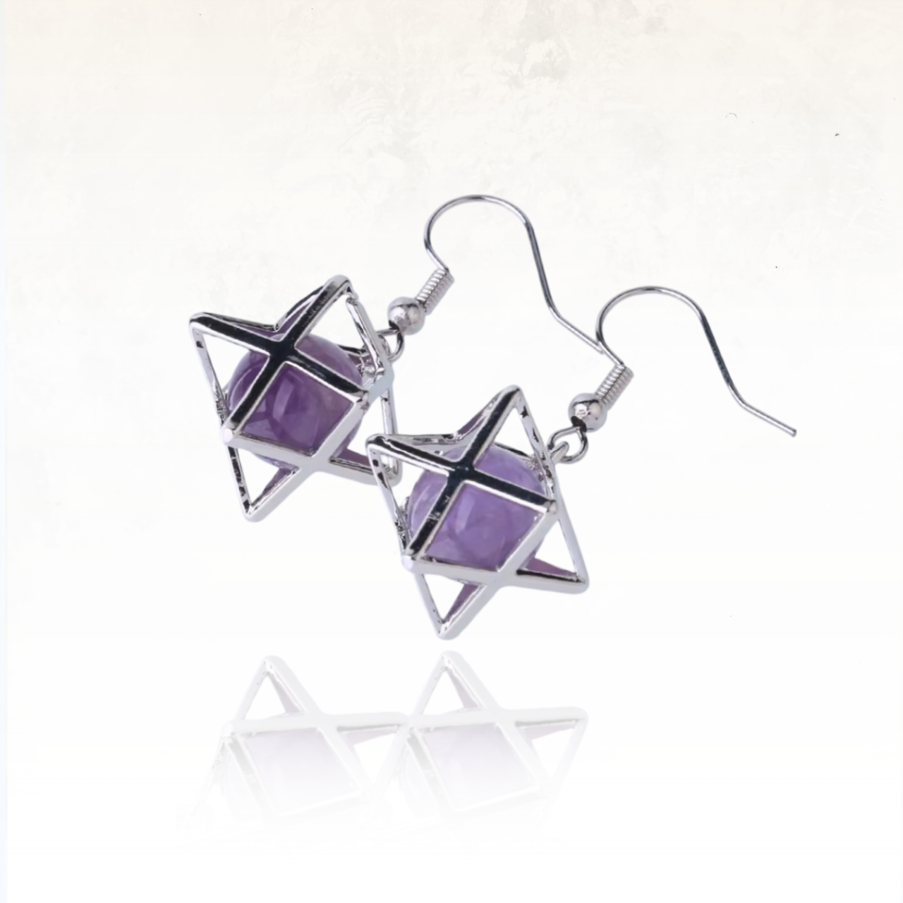 Bijoux spirituels Merkaba avec sphère en améthyste.