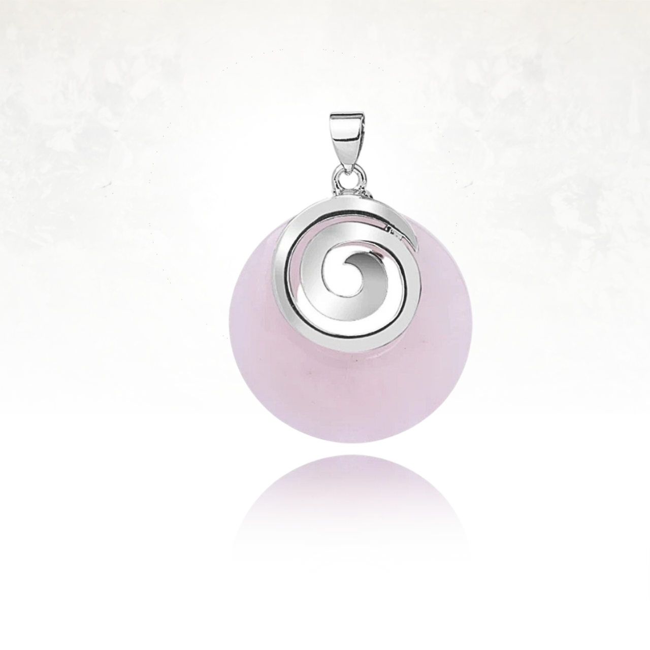 Collier zen avec pendentif en pierre polie et spirale argentée