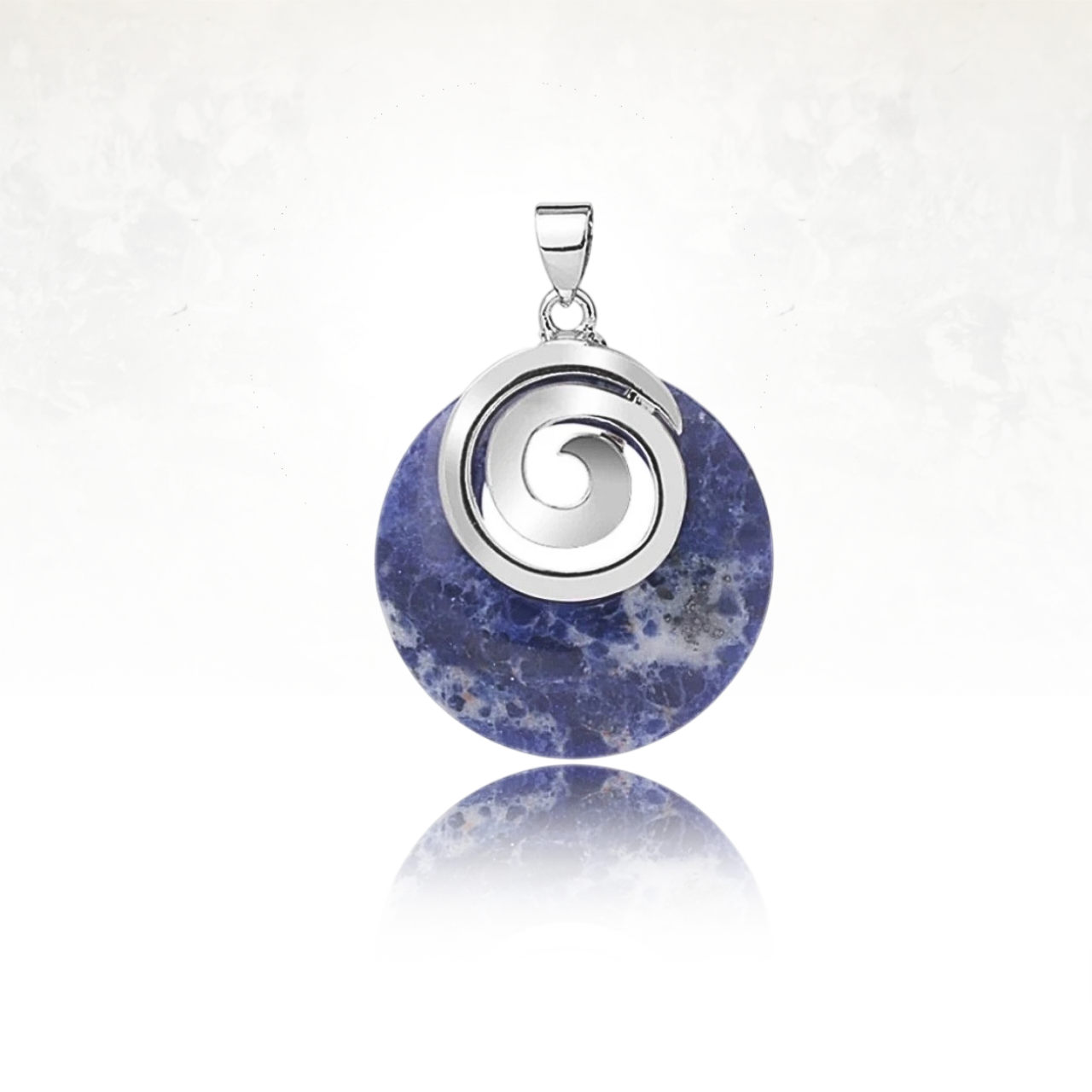 Bijou symbolique en pierre naturelle et métal argenté, style intemporel