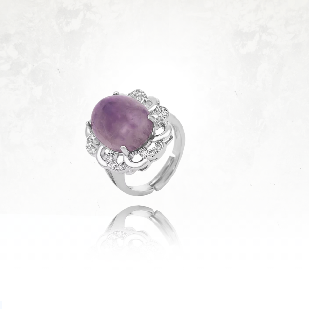 Bague en améthyste et argent, élégante et intemporelle