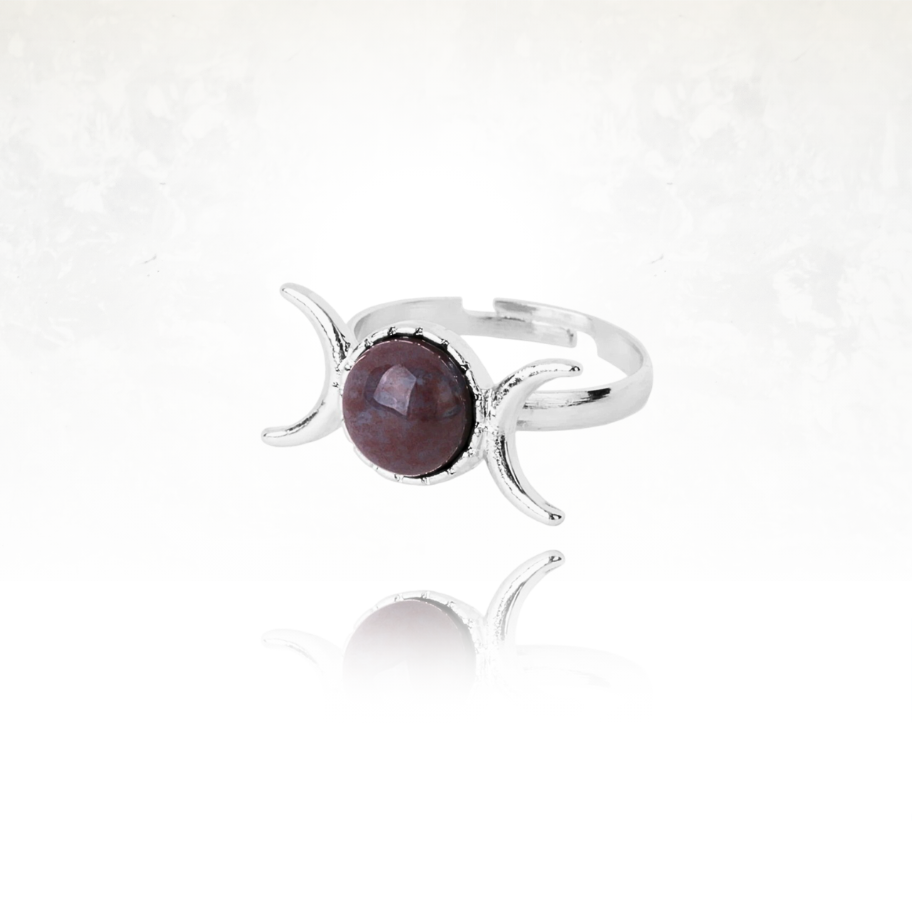 LUNA â Bague en pierre dâagate indienne, inspiration wiccane et cĂ©leste.