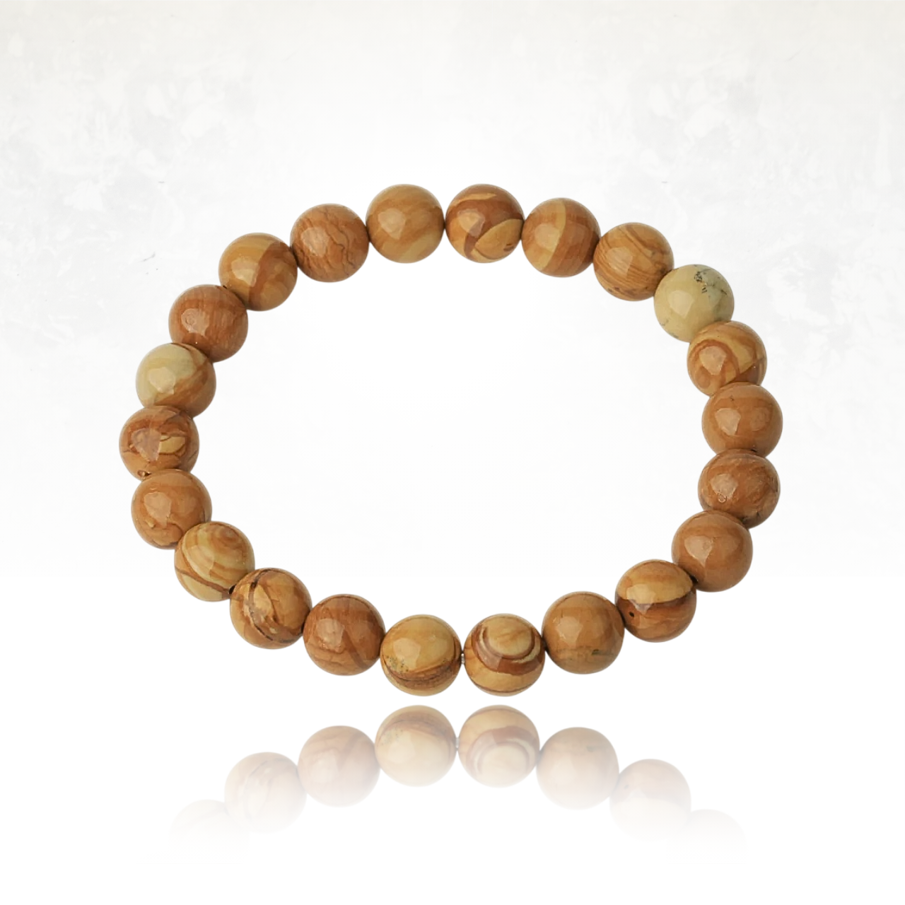 Présentation élégante du bracelet SALIMA en jaspe paysage.