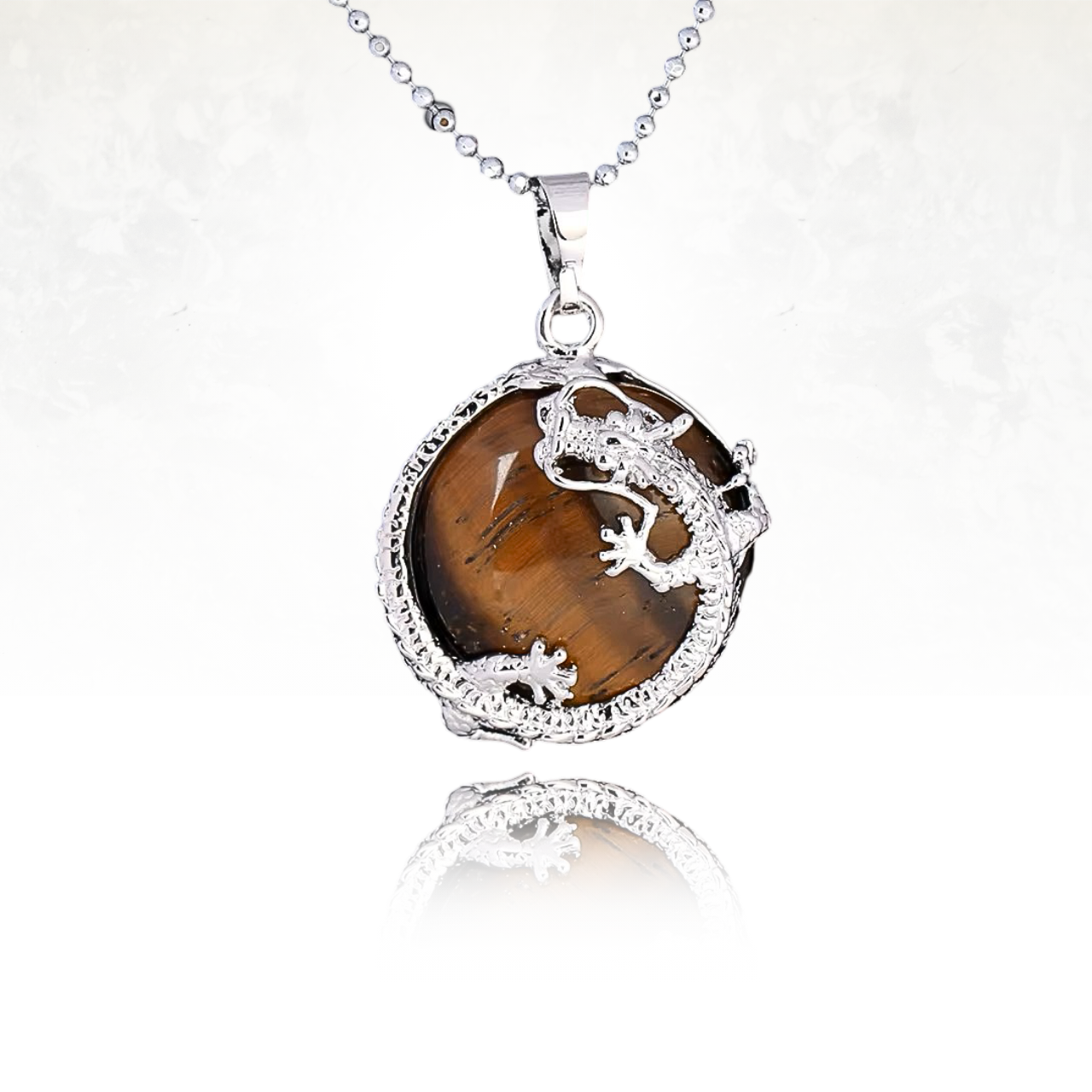 Collier SHIMU en oeil de tigre, talisman de force et de courage