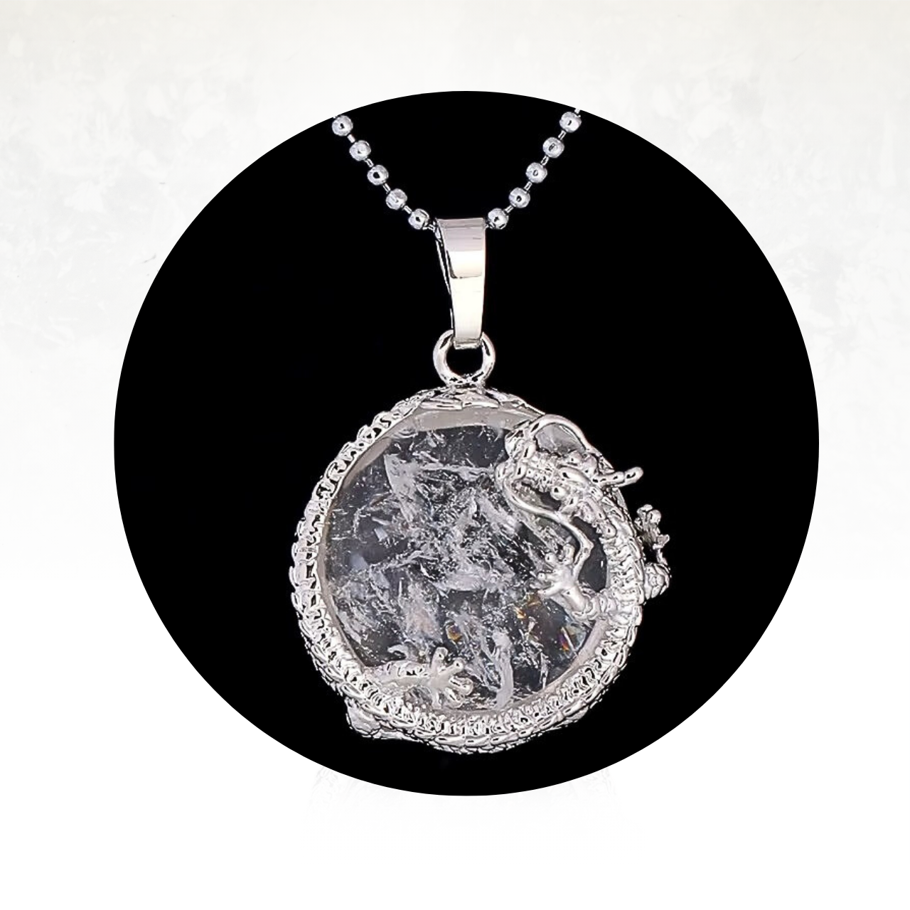 Collier SHIMU en quartz clair, talisman de force et de courage