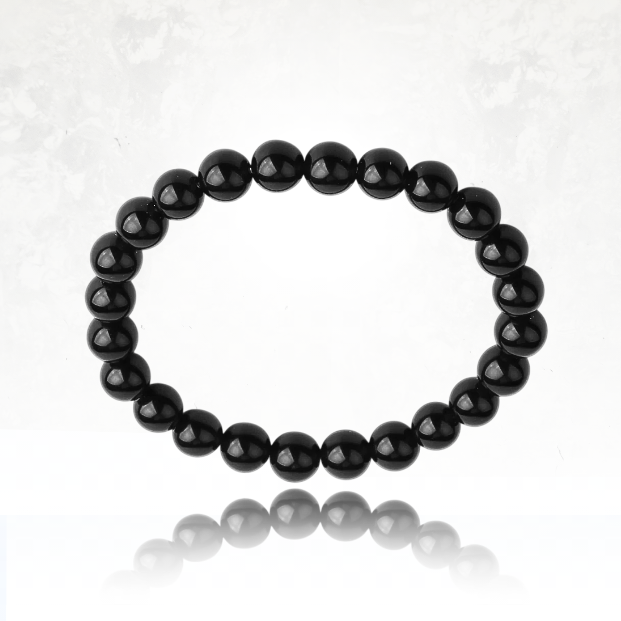 Photo artistique du bracelet SALIMA en agate noire.