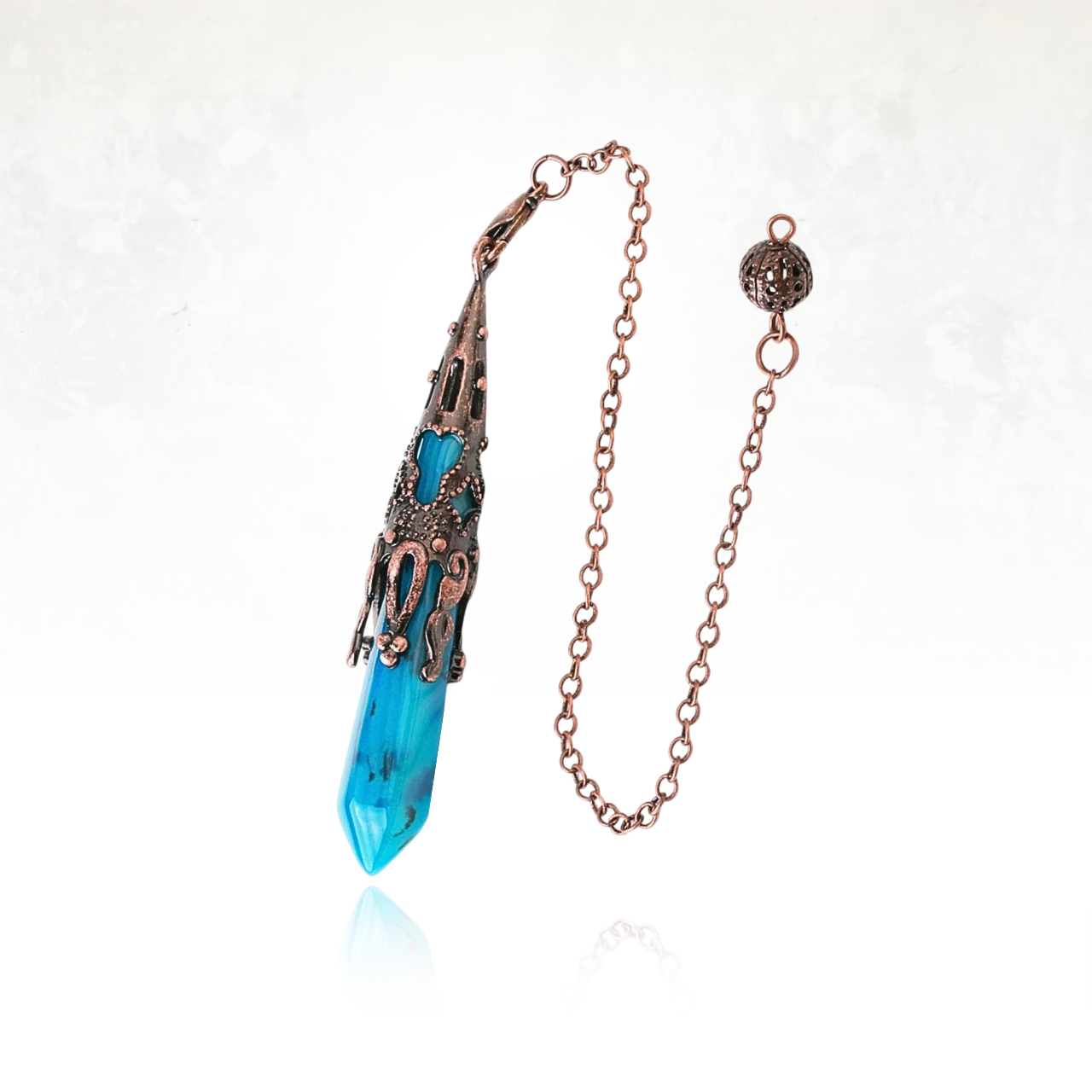 Accessoire ésotérique destiné aux pratiques divinatoires et aux interrogations intuitives en agate veines de dragon