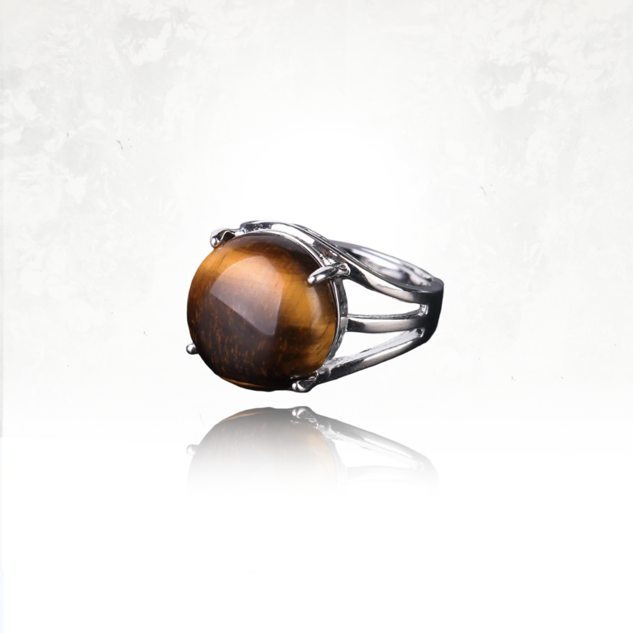 Bague minimaliste avec pierre naturelle d'oeil de tigre.
