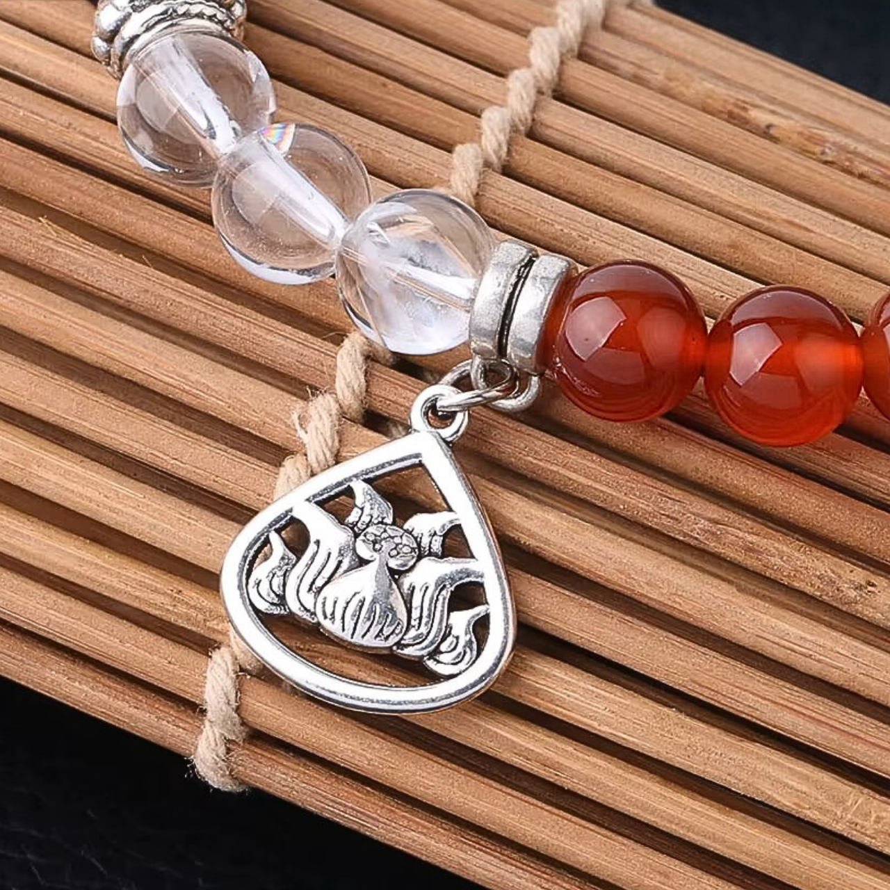 Bracelet DINGMA Fleur de Lotus, Goutte d'Eau et 7 Chakras