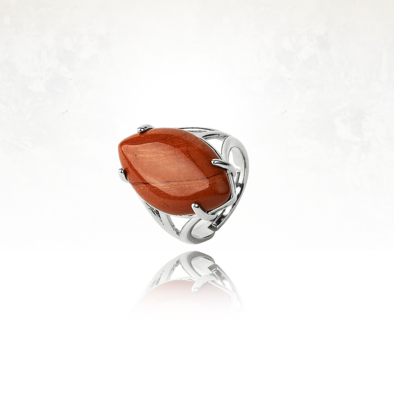 Pierre d’ancrage et de force : bague CINTA en jaspe rouge et argent.