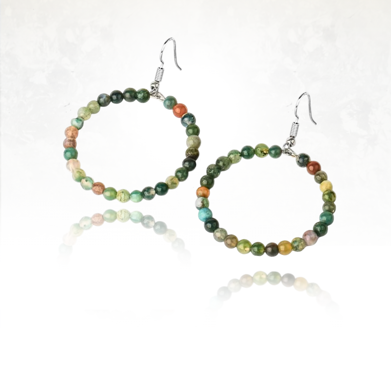 Boucles d'oreilles rondes en pierres naturelles d'agate indienne