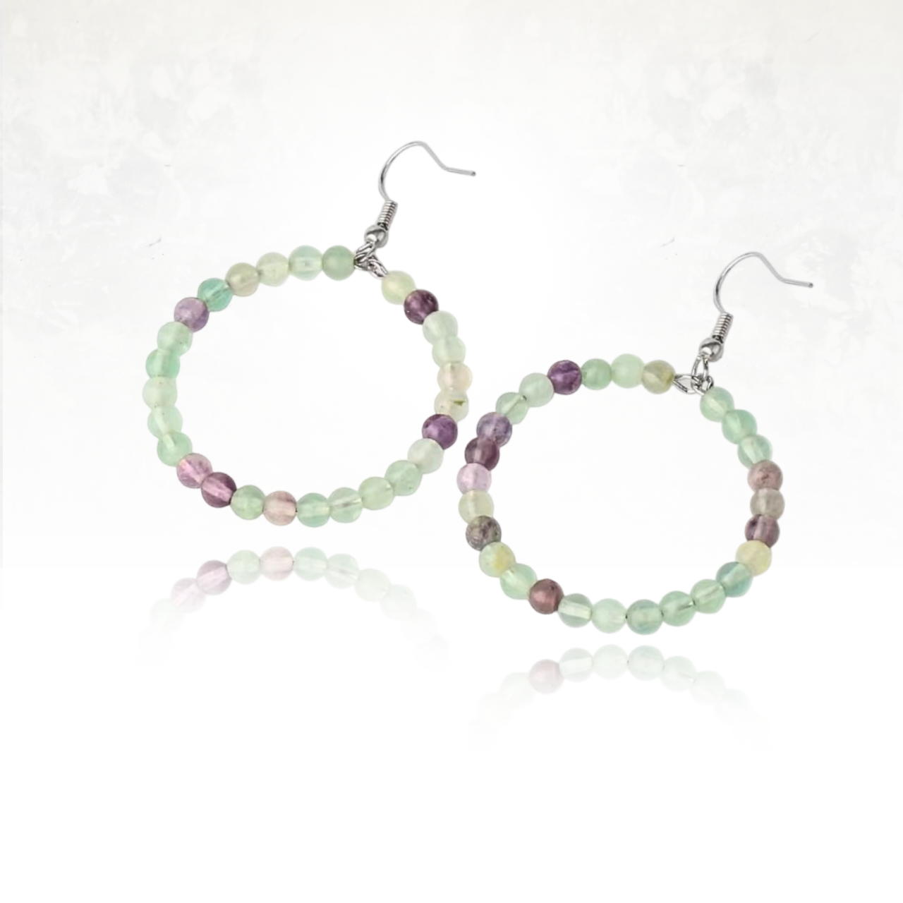 Boucles d'oreilles légÚres et colorées en fluorite