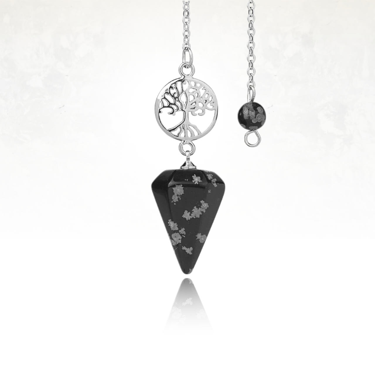 Pendule en quartz FLOCON DE NEIGE avec arbre de vie, symbole d’harmonie et d’amour.