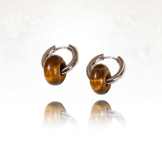 boucles d'oreille composée d'une pierre naturelle pour un style élegant et discret
