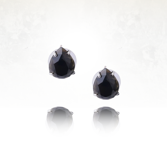Boucles d'oreilles en agate noire et en forme de goutte d'eau