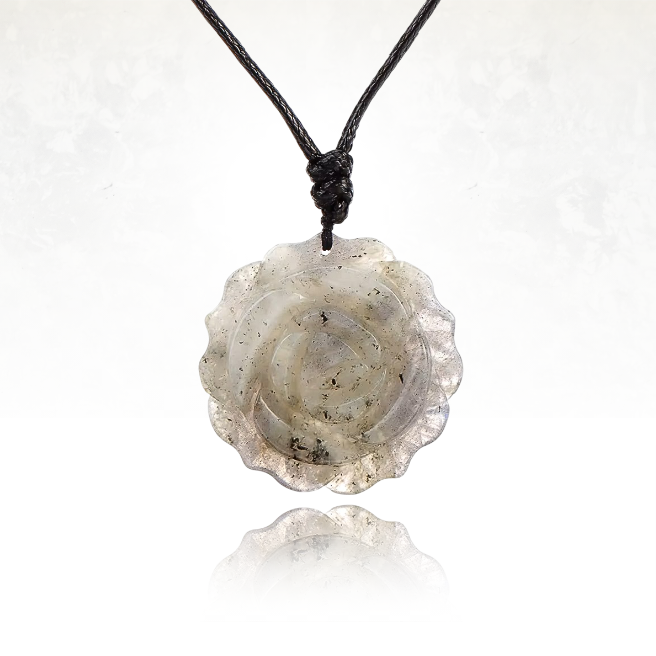 Collier rose en pierre naturelle, symbole d’amour et d’harmonie de labradorite

