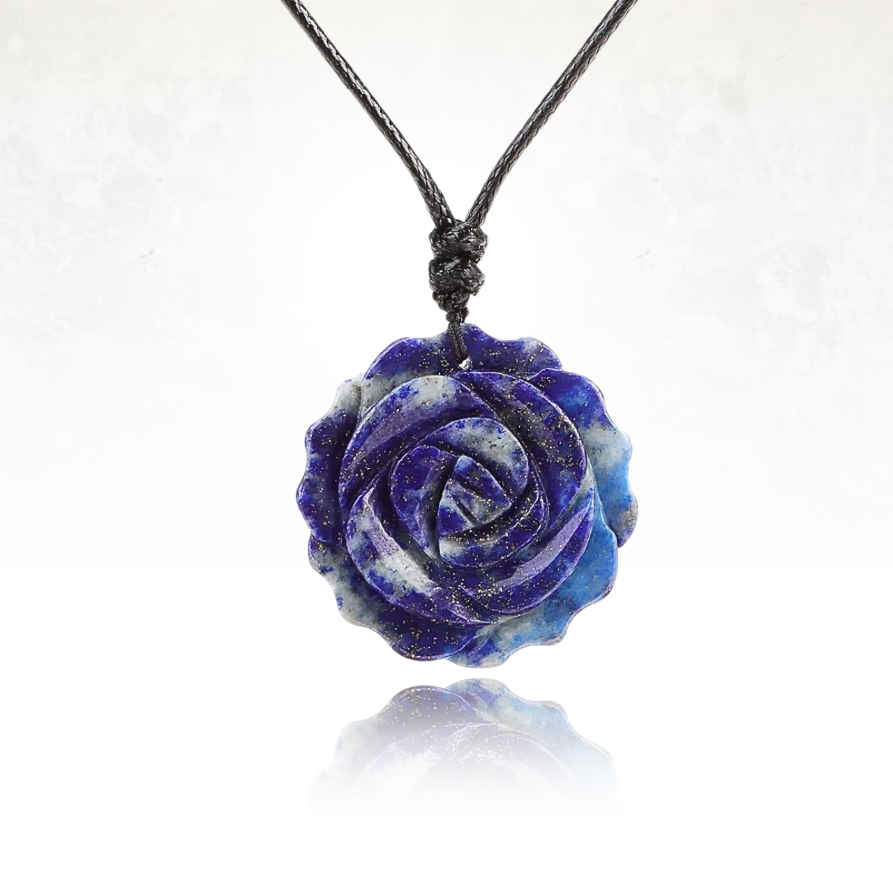 Bijou spirituel en pierre naturelle, représentant une rose.

