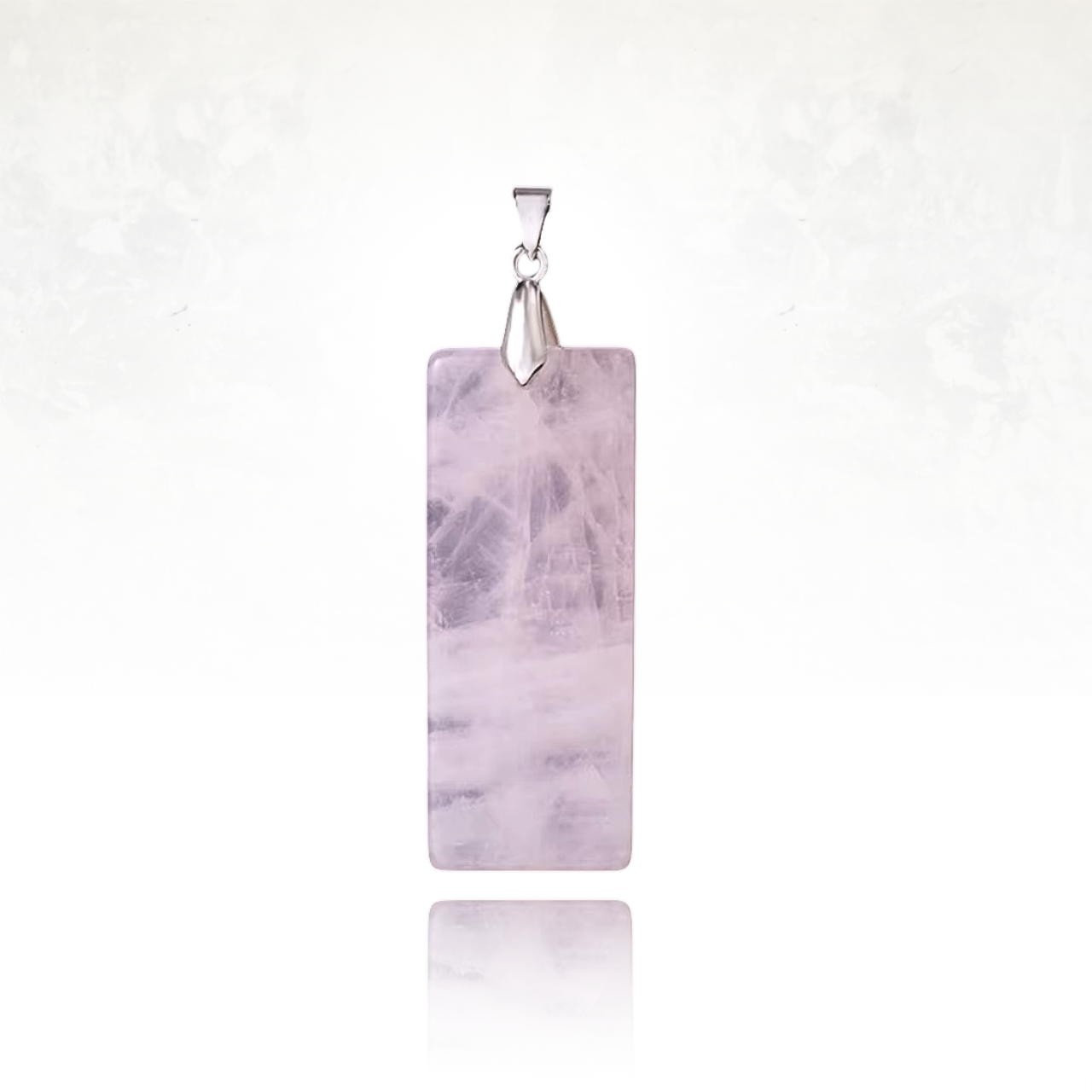 bijou en pierre naturelle de quartz rose de fomre rectangulaire elegant