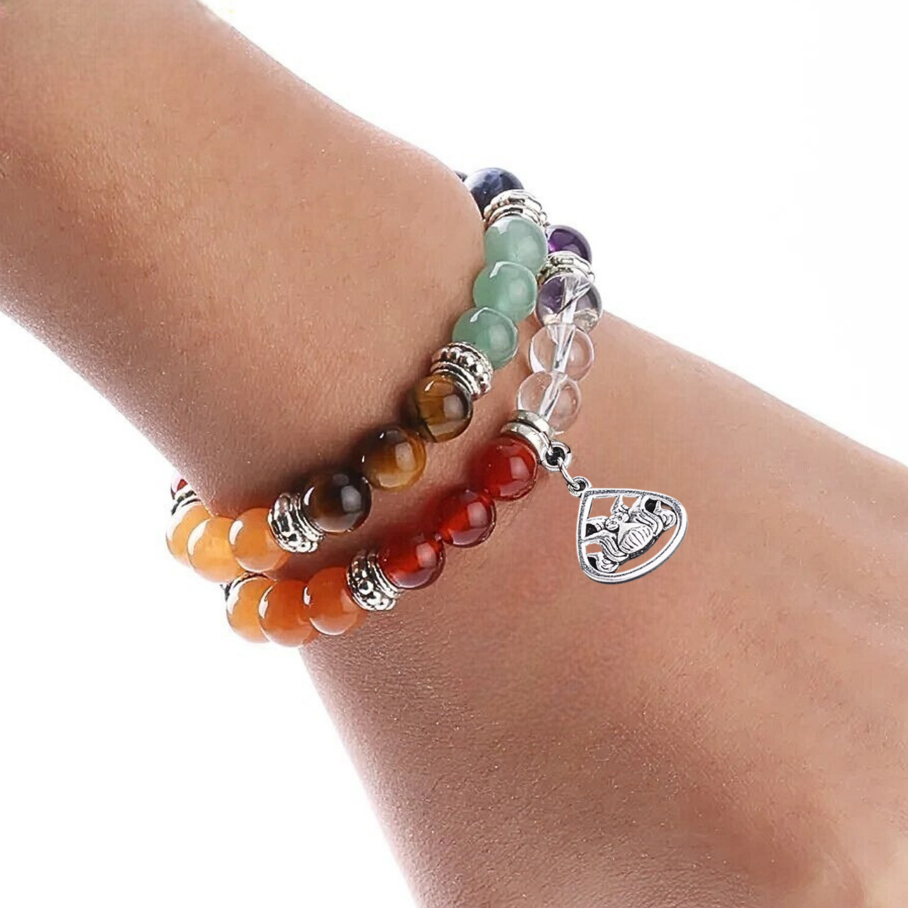 Bracelet DINGMA Fleur de Lotus, Goutte d'Eau et 7 Chakras