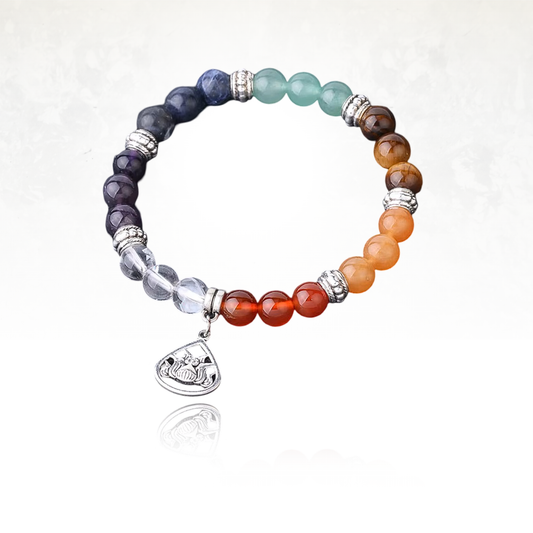 Bracelet DINGMA Fleur de Lotus, Goutte d'Eau et 7 Chakras