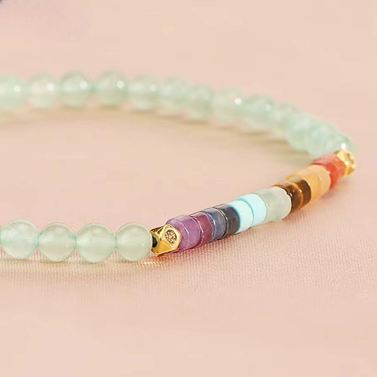 bracelet avec perles naturelles rondes 