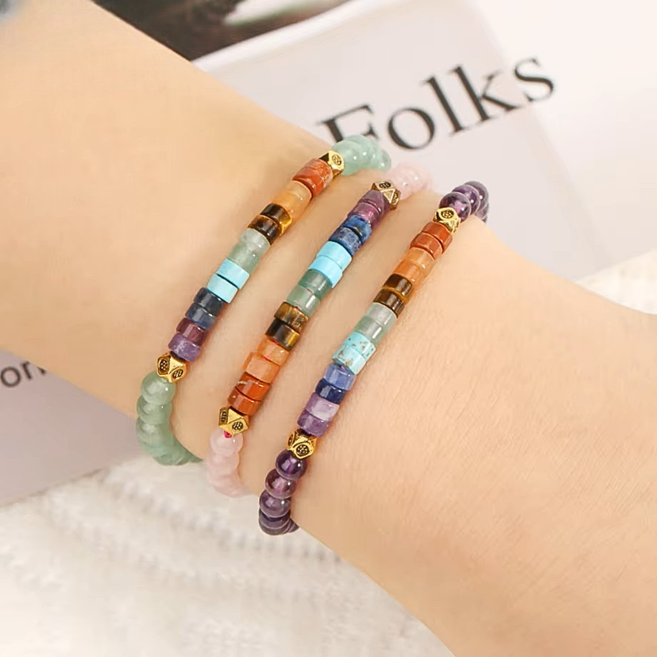 bracelets simple et beaux en pierres semi-precieuses