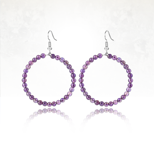 Boucles pendantes en pierres semi-précieuses